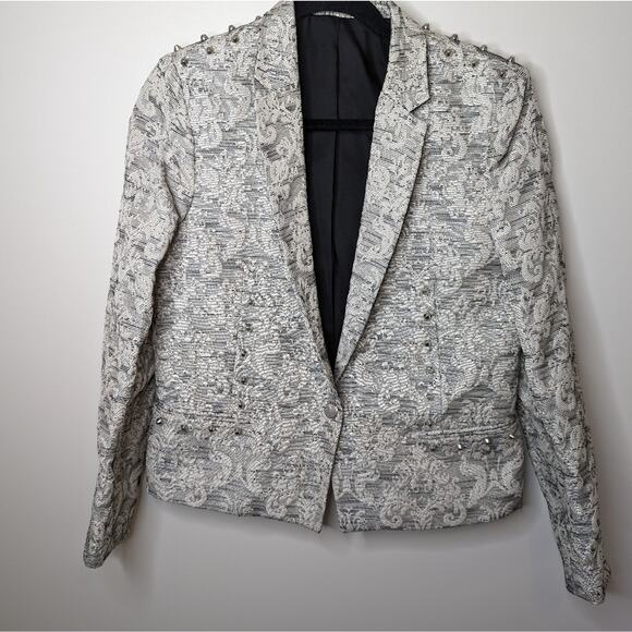 The Kooples Brocade One Button Studded Blazer | Size 40 (L) - Picture 1 of 6